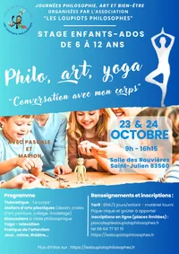 Affiche présentant le stage “Conversation avec mon corps”, octobre 2024