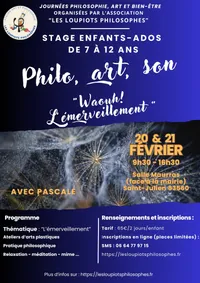 Affiche du stage « Waouh! L'émerveillement », février 2025