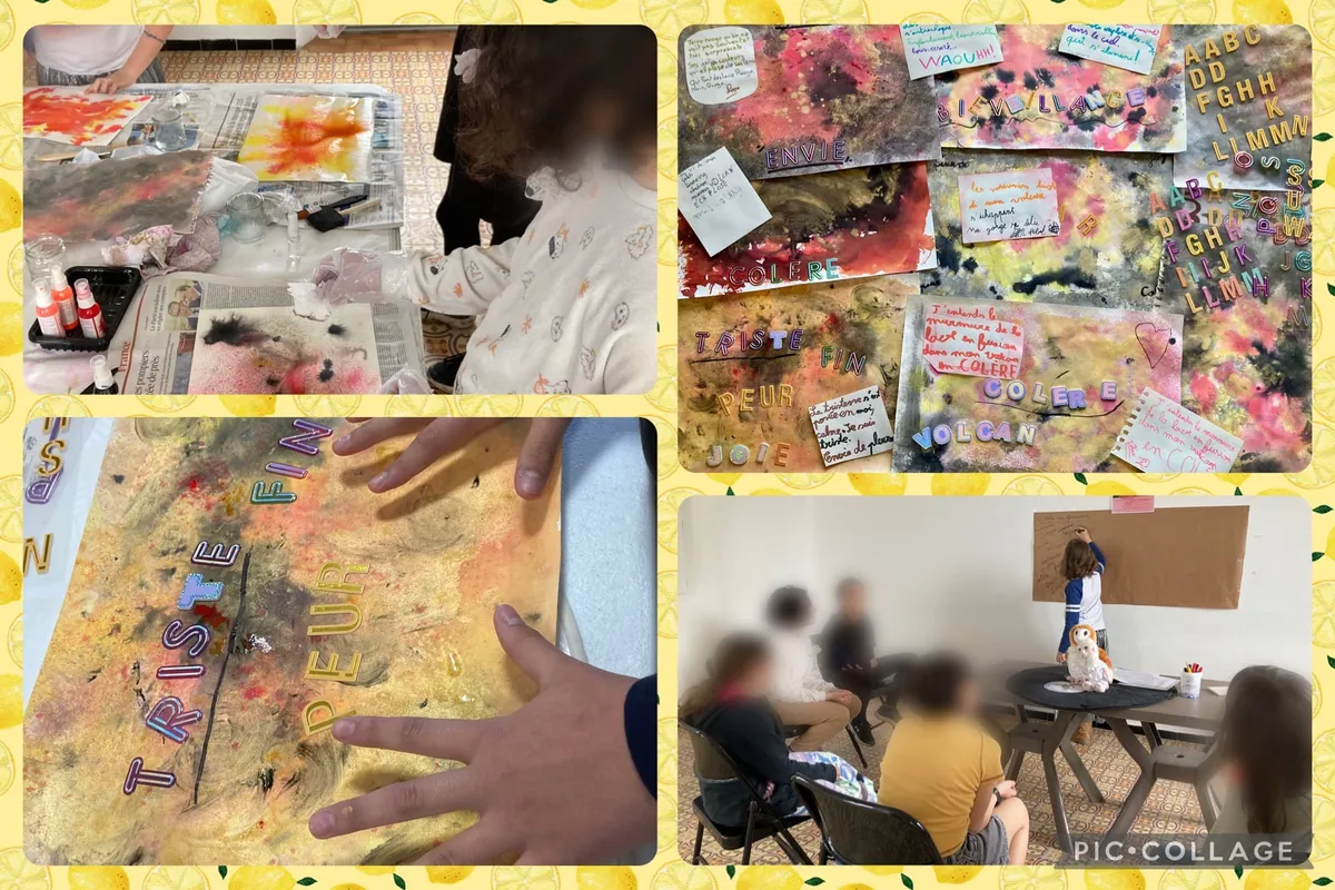 Photos de l'atelier « Éclats de Mots - la poésie volcanique », mars 2025