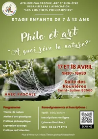 Affiche présentant le stage “À quoi rêve la nature ?”, avril 2025