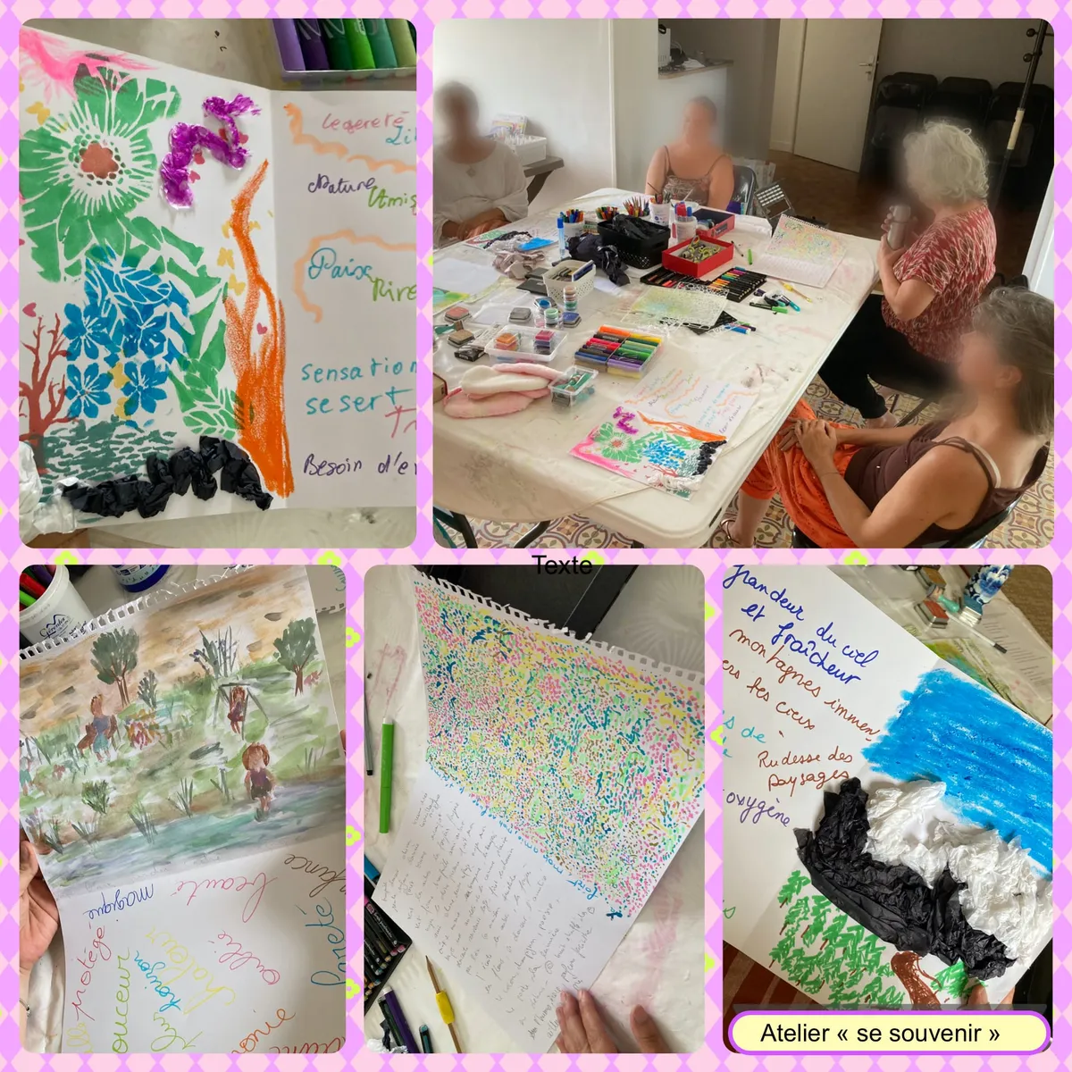 Photomontage de l’atelier « Se souvenir », juillet 2025