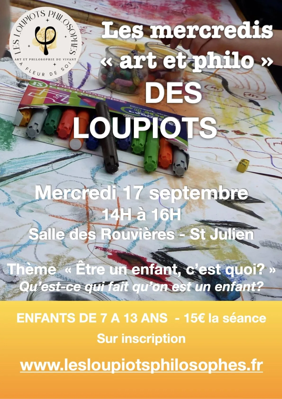 Affiche de l’atelier ”Être un enfant, c'est quoi ?”
