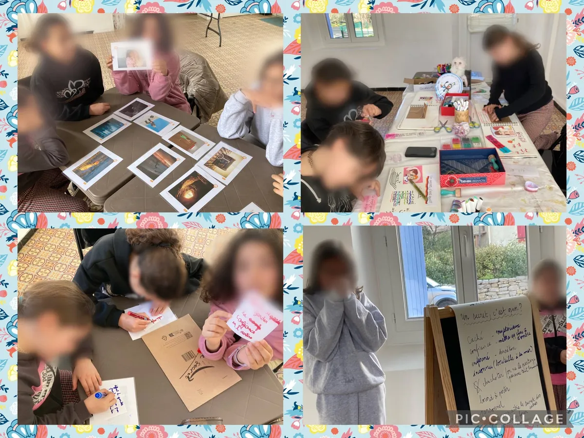 Photos de l'atelier « Un secret, c’est quoi ? », janvier et février 2025